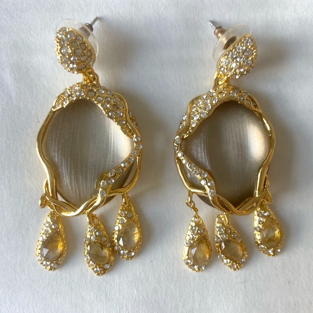 golden  Alexis bittar's earrings , dangle drops